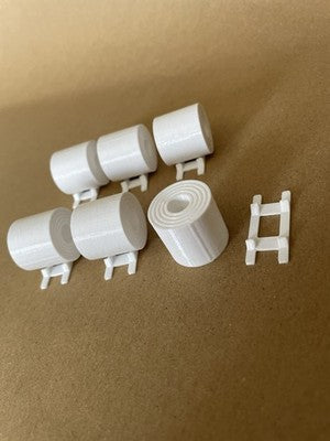 OO Gauge Six  Industrial Steel Rolls On Anti-roll cradles.