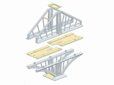 OO Gauge Triple Girder Bridge (Single Track)