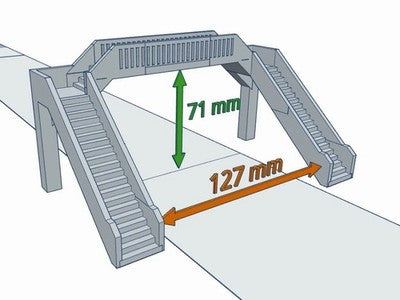 OO Gauge Single Track Footbridge