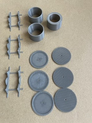 OO Gauge Three Cable Drums With Trestles